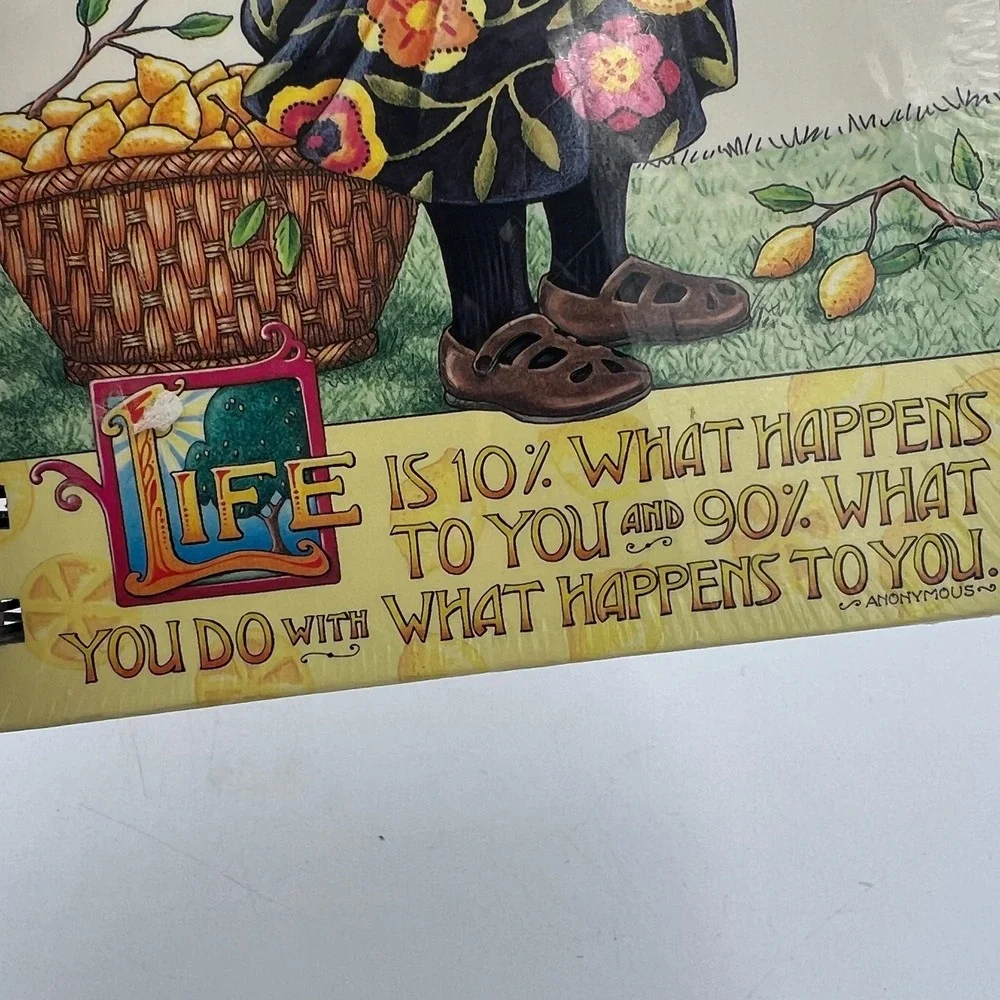 Mary‎ Engelbreit Wire-Bound Journal Life Quote Lemonade Girl NEW Sealed ME Ink